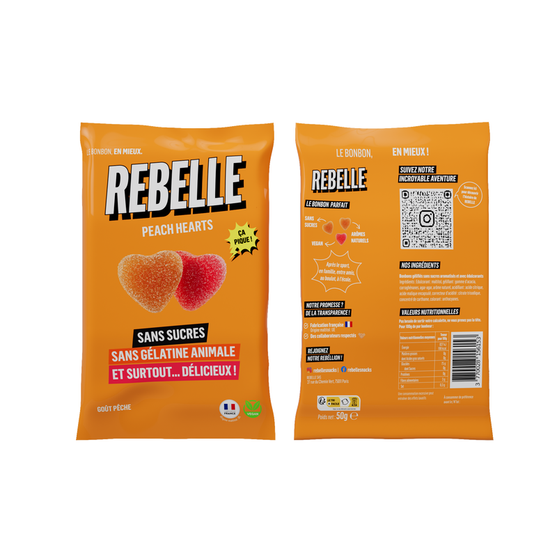 Sugar-free peach hearts