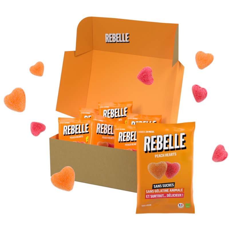 Sugar-free peach hearts