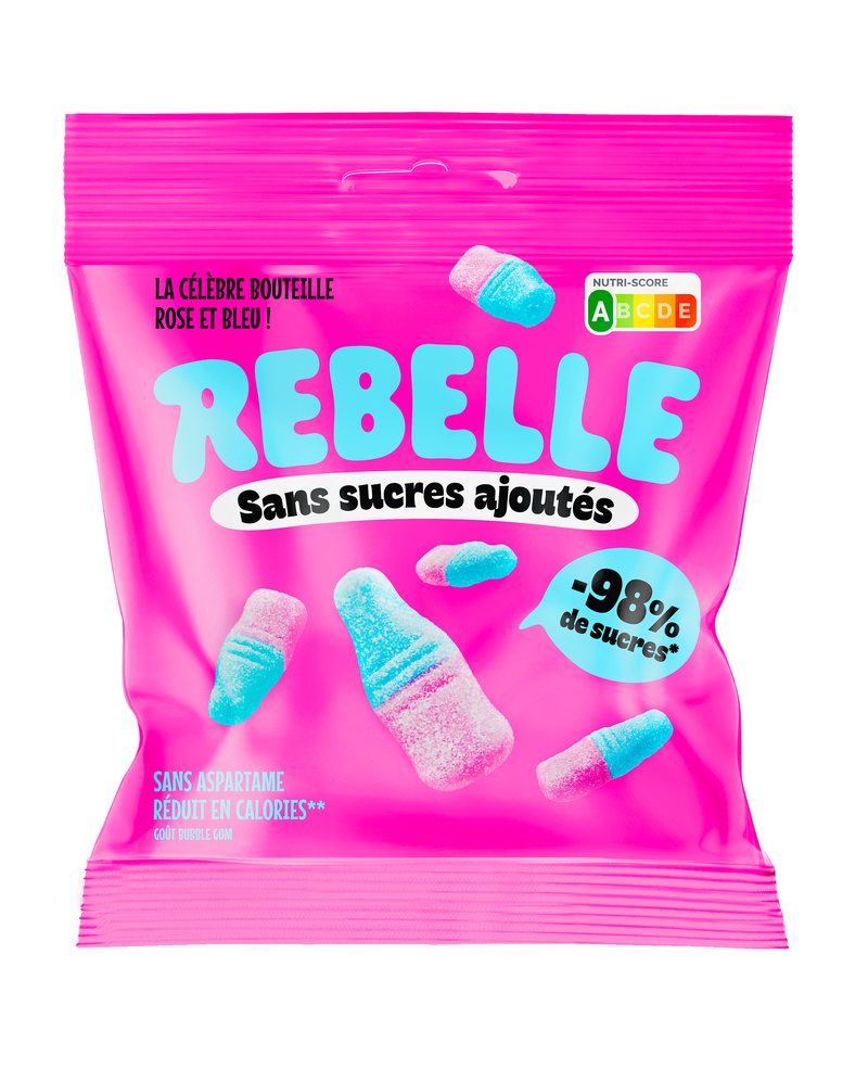 Bag of pink and blue bottles