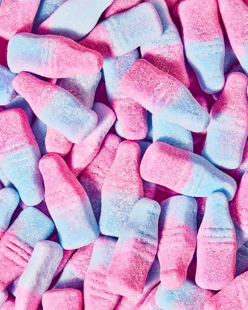 Pink and blue bottles