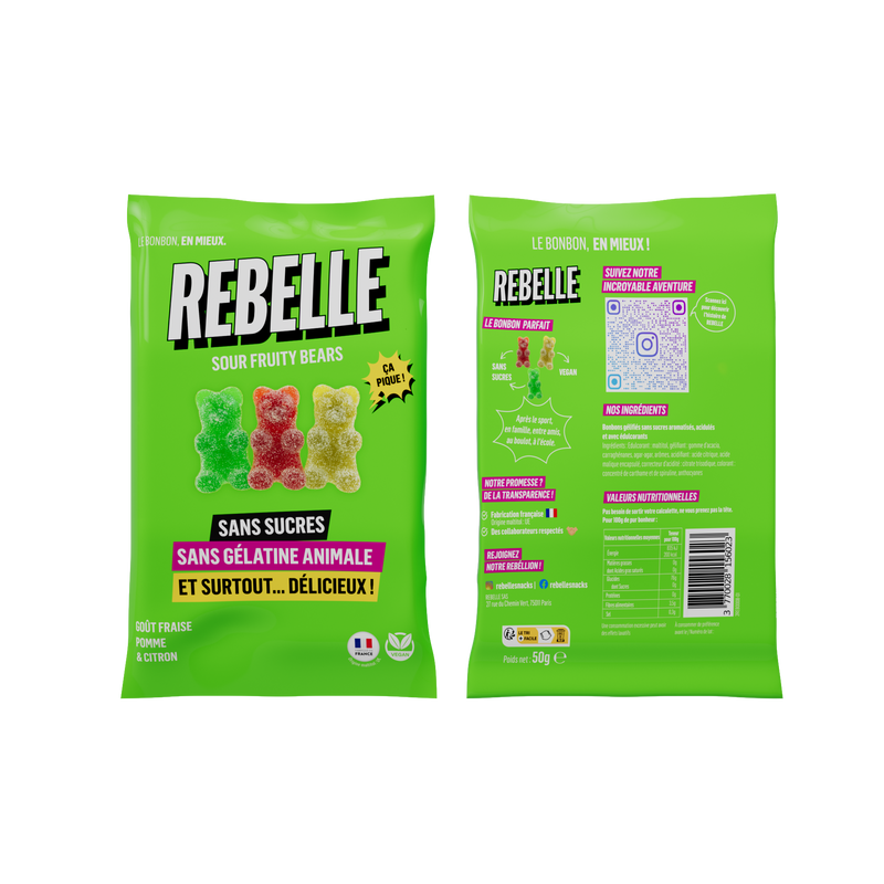 Sugar-free sour gummy bears