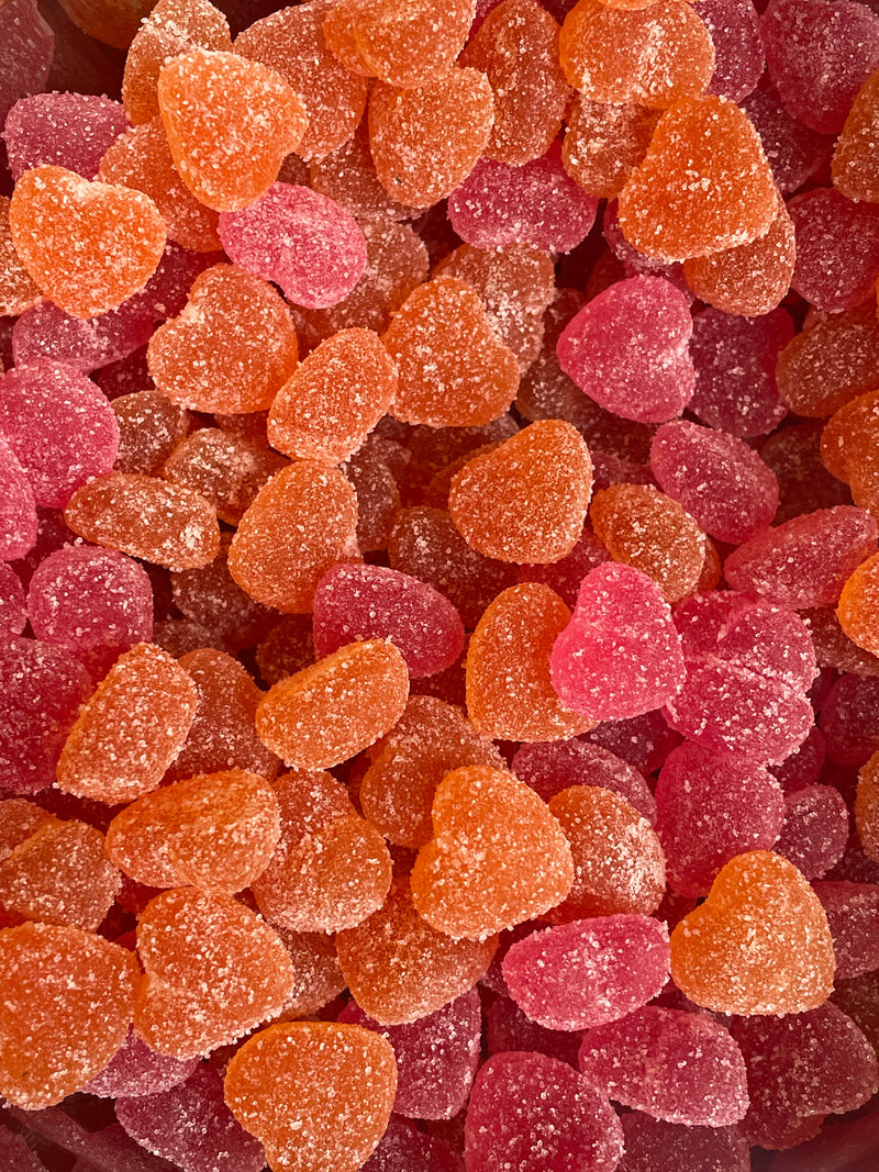 Sugar-free peach hearts