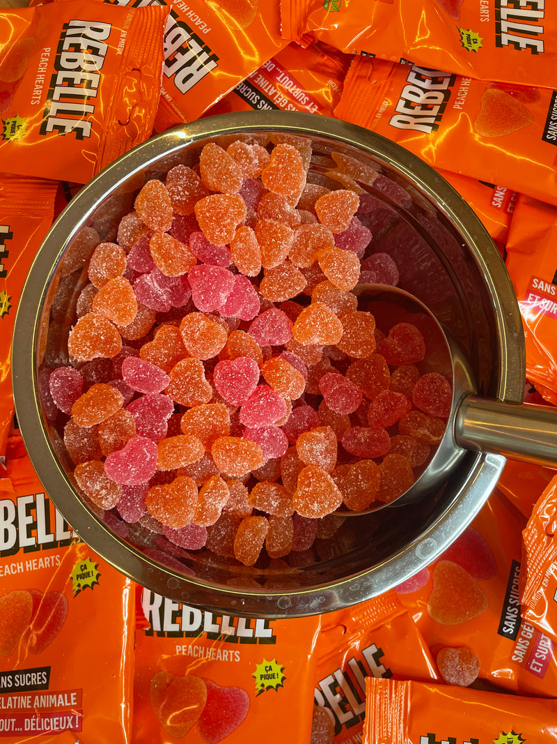 Sugar-free peach hearts