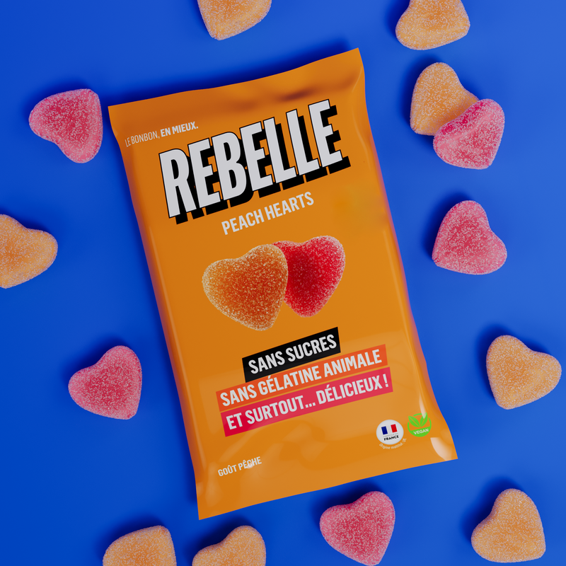 Sugar-free peach hearts