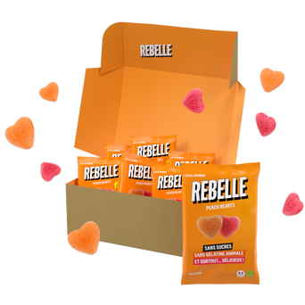Sugar-free peach hearts 
