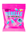 Bag of pink and blue bottles