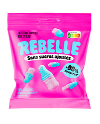 Bag of pink and blue bottles