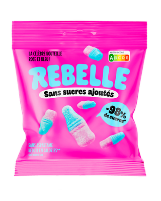 Bag of pink and blue bottles