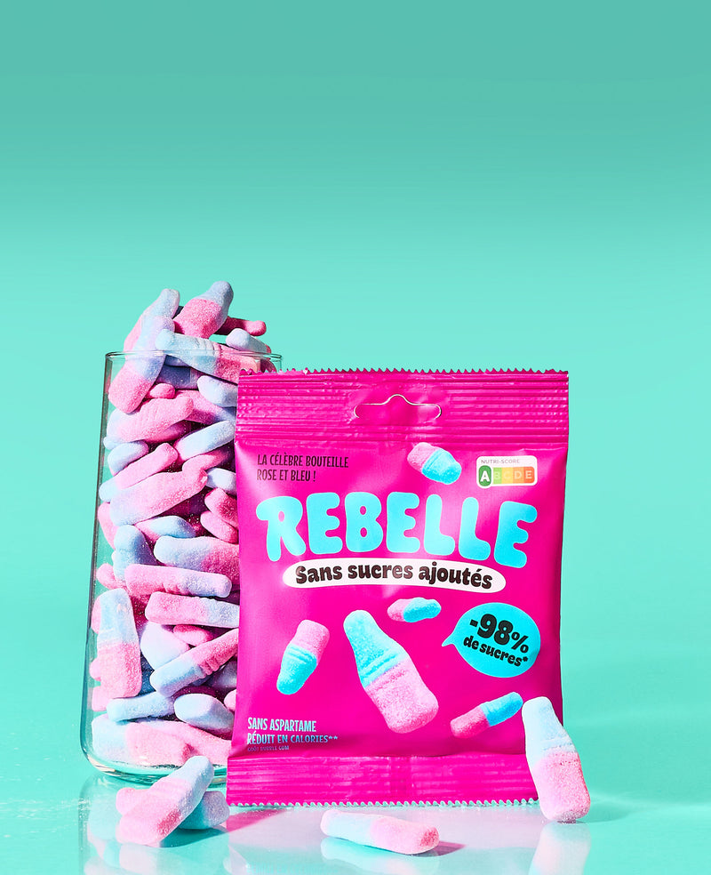 Pink and blue bottles