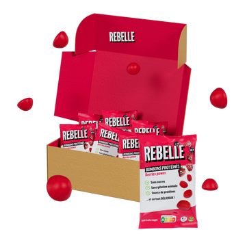 Red fruit protein sweets